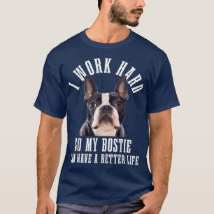 Bostie Mum Dog Dad Funny Boston Terrier  T-Shirt