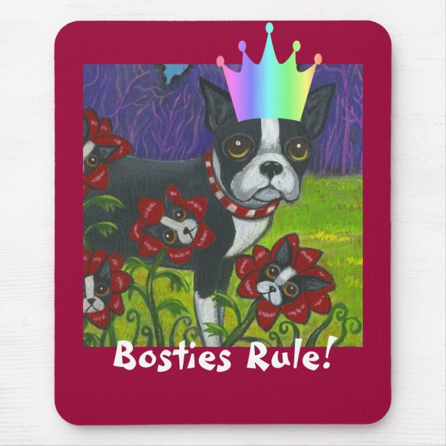 Bosties Rule! Boston Terrier Mousepad (Front)