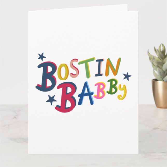 BOSTIN BABBY Black Country Words New Baby Card (Small Plant)