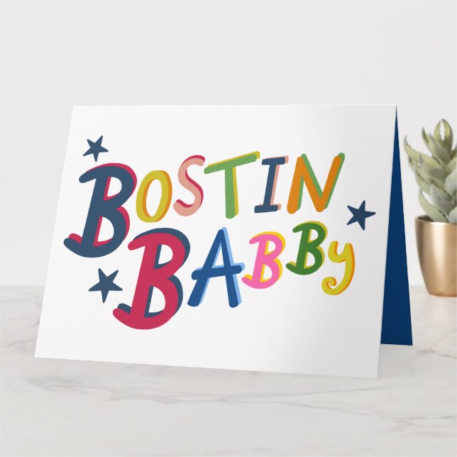 BOSTIN BABBY Black Country Words New Baby Card (Small Plant)