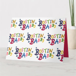 BOSTIN BABBY Black Country Words New Baby Card