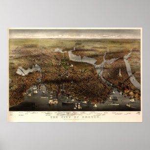 Boston - 1873 (Parsons and Atwater) BigMapBlog Poster