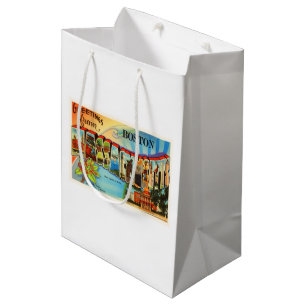 Boston #2 Massachusetts MA Vintage Travel Souvenir Medium Gift Bag