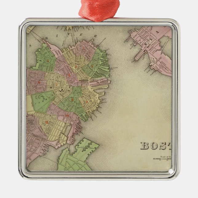 Boston 2 metal tree decoration (Front)