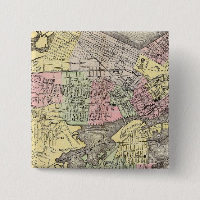 Boston 3 15 cm square badge (Front)