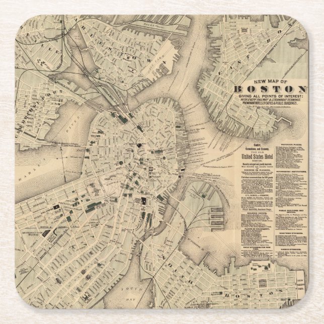 Boston 3 2 square paper coaster (Front)