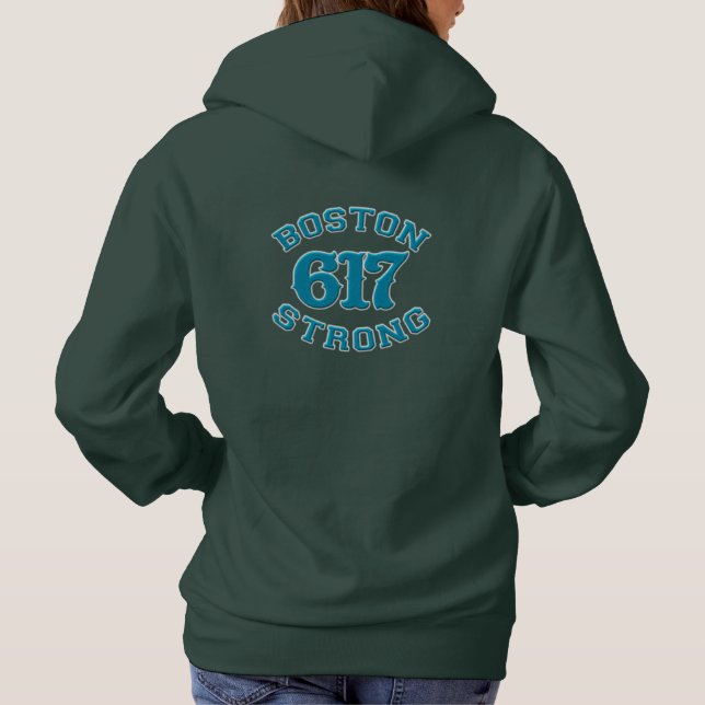 BOSTON 617 STRONG 3D Patch Hoodie (Back)