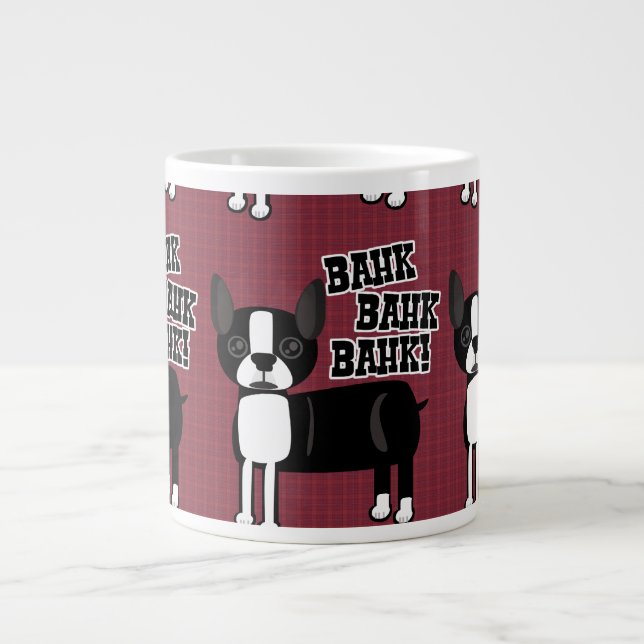 Boston Accent Terrier Pattern Large Coffee Mug (Front)