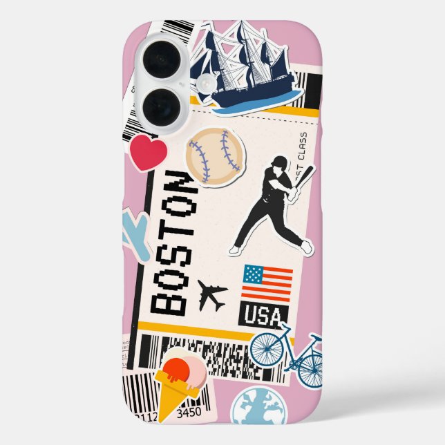 Boston Adventure Boarding Pass Phone Case (Back)
