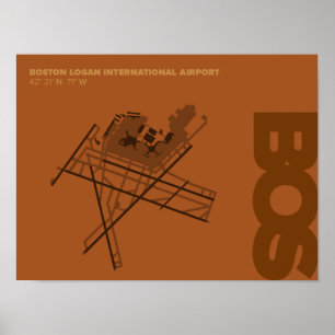 Boston Airport (BOS) Diagram Poster