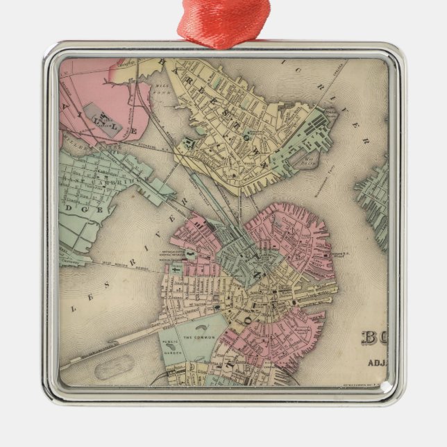 Boston and Adjacent Cities Metal Tree Decoration (Front)