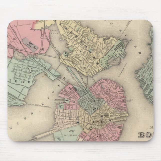 Boston and Adjacent Cities Mouse Mat (Front)