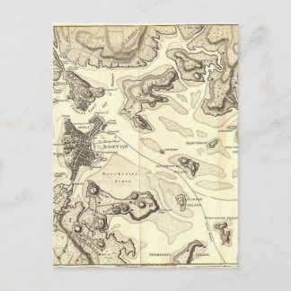 Boston and Its Environs Circa 1800 Postcard