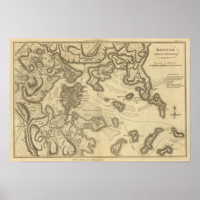 Boston and Its Environs Poster (Front)