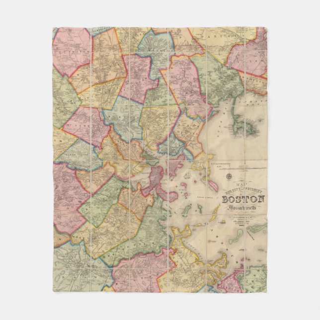 Boston and vicinity fleece blanket (Front)