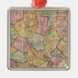 Boston and vicinity metal tree decoration