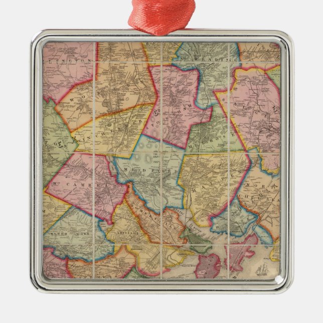 Boston and vicinity metal tree decoration (Front)