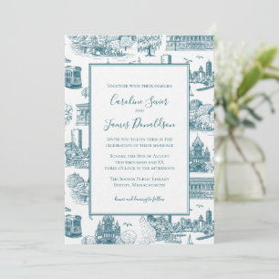 Boston Anniversary Edition Toile Twilight/White Invitation