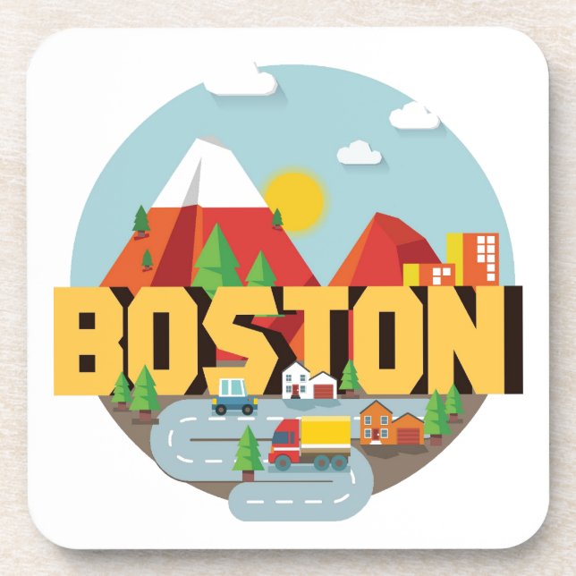 Boston As A Destination Coaster (Front)