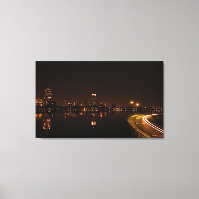Boston at Night Canvas Print (Front)
