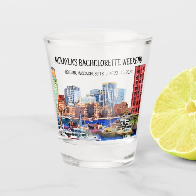 Boston Bachelorette Weekend Shot glass (Front)