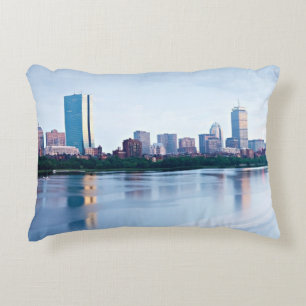 Boston Back bay across Charles River Decorative Cushion