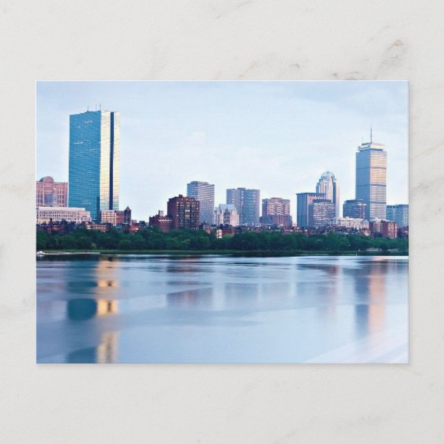 Boston Back bay across Charles River Postcard (Front)