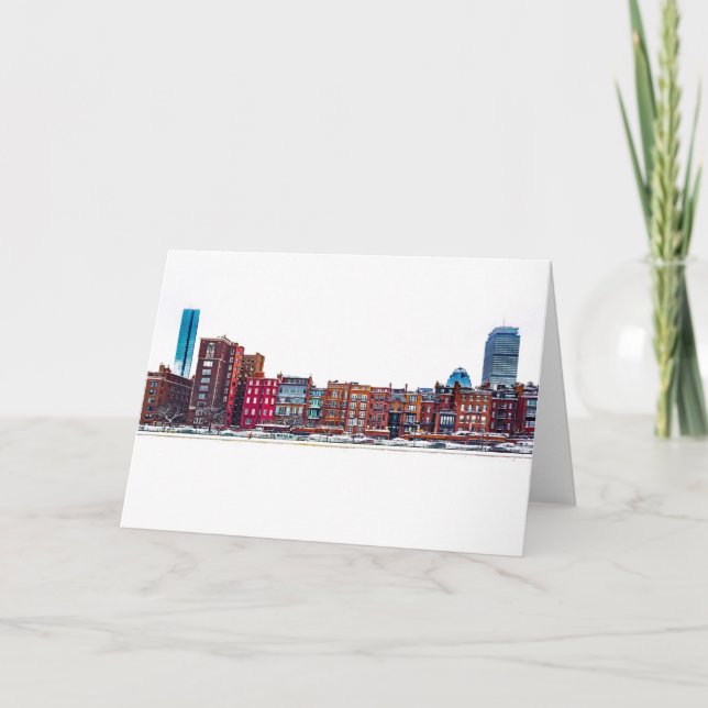 Boston Back Bay Skyline in the Snow Card (Front)