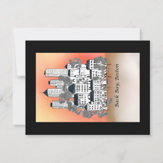 Boston Back Bay Sun Set Postcard