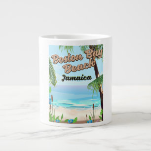 Boston bay beach, Jamaica Large Coffee Mug