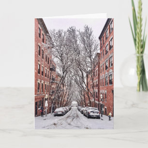 Boston Beacon Hill Snow Card