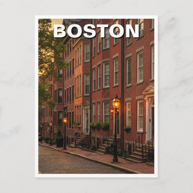 Boston Beacon Hill Travel Postcard (Front)