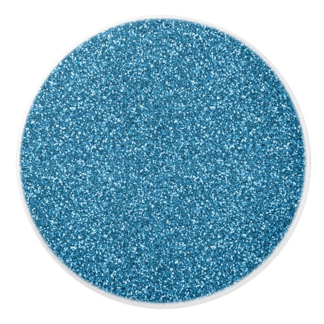 Boston Blue Glitter Ceramic Knob (Front)