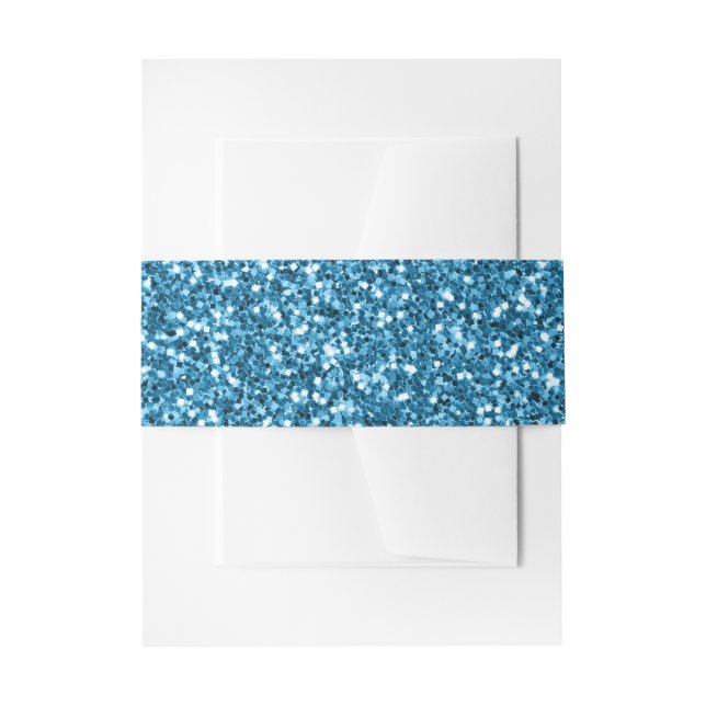 Boston Blue Glitter Invitation Belly Band (Front Example)
