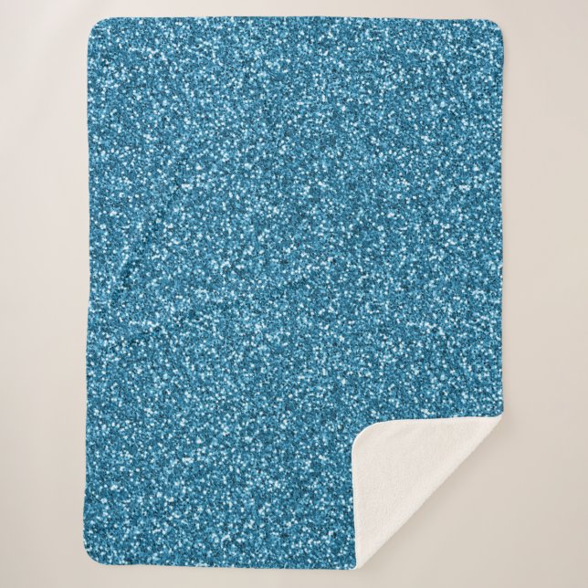 Boston Blue Glitter Sherpa Blanket (Front)