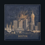 Boston, Boston Massachusetts City Skyline With Map Magnet<br><div class="desc">Boston, cradle of the American Revolution: Boston, a city steeped in history, is famous for having been the scene of many key events of the American Revolution. From the Boston Tea Party to the Siege of Boston, the city played a central role in the fight for American independence. Today, Boston...</div>