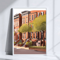 Boston Brownstones | Beacon Street Watercolor Art