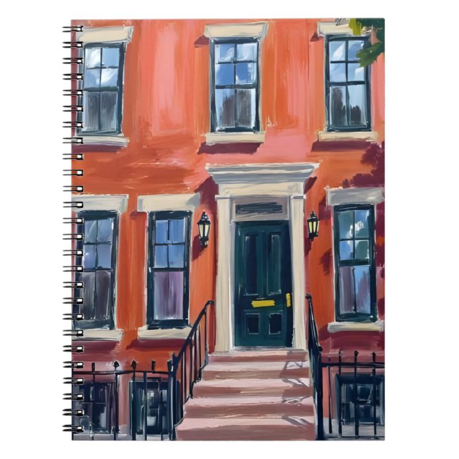 Boston Brownstones Massachusetts Watercolor Notebook (Front)