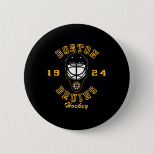 Boston Bruins Hockey Mask Black Officially License 6 Cm Round Badge