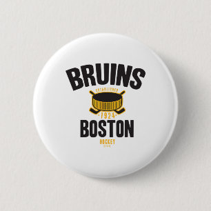 Boston Bruins Hockey Puck White Officially License 6 Cm Round Badge