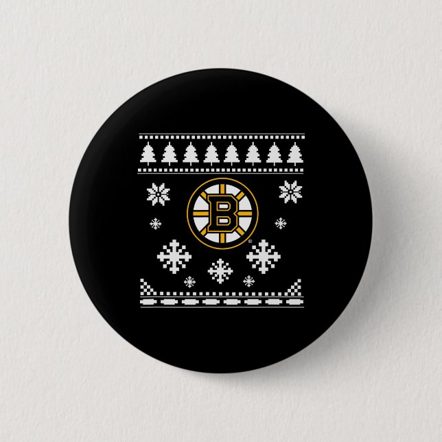 Boston Bruins Ugly Christmas Sweater Holidaze  6 Cm Round Badge (Front)