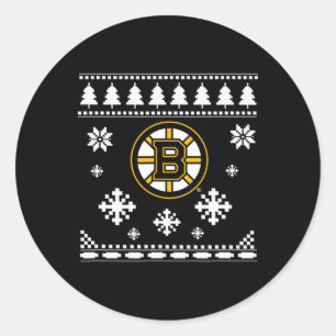 Boston Bruins Ugly Christmas Sweater Holidaze Classic Round Sticker