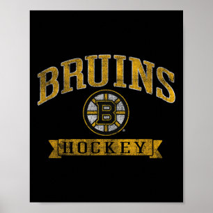 Boston Bruins Vintage Hockey Dark Heather Poster