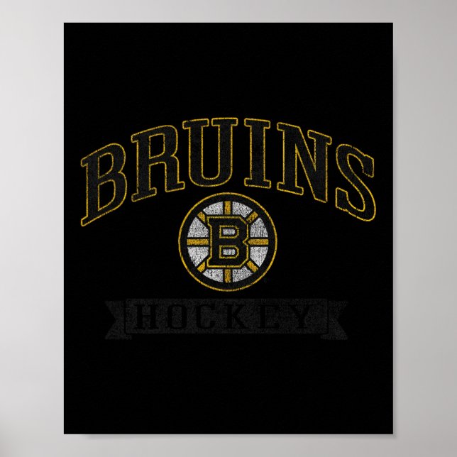 Boston Bruins Vintage Hockey Gray Officially Licen Poster (Front)