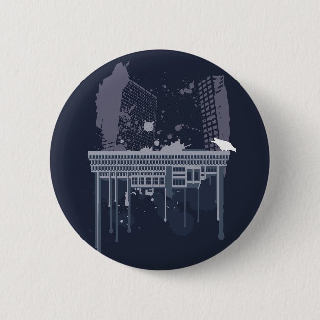 Boston Brutal (blue version) 6 Cm Round Badge (Front)
