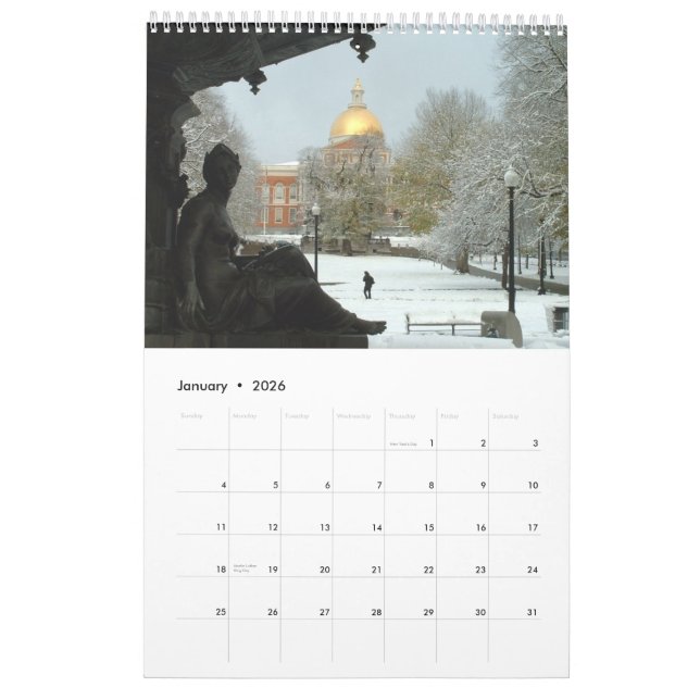 Boston Calendar - 2012 (Jan 2026)