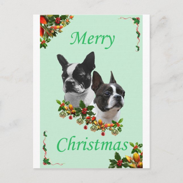 Boston Christmas Holiday Postcard (Front)