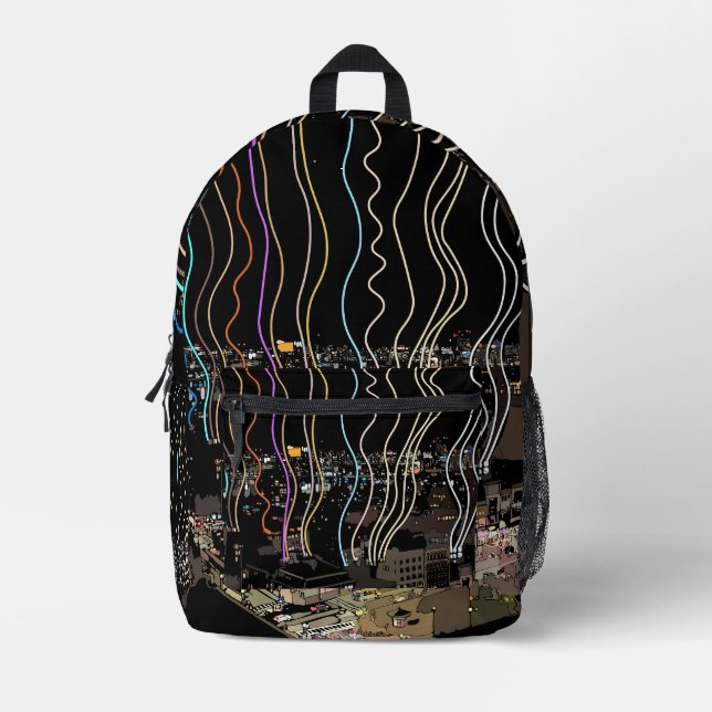 Boston City Lights Printed Backpack (Front)