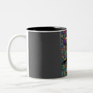 Boston City Map - Colourful Abstract Art Print Two-Tone Coffee Mug