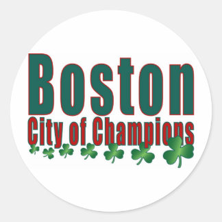 Boston City of Champions Classic Round Sticker